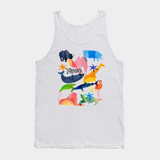 Watercolor Abstract watercolor animals, rainbow colors animals, rainbow colors Tank Top